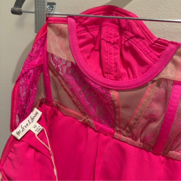 For Love & Lemons Rosario BarbieCore Hot Pink Mini Bustier Dress Women’s Size XS - Picture 6 of 11